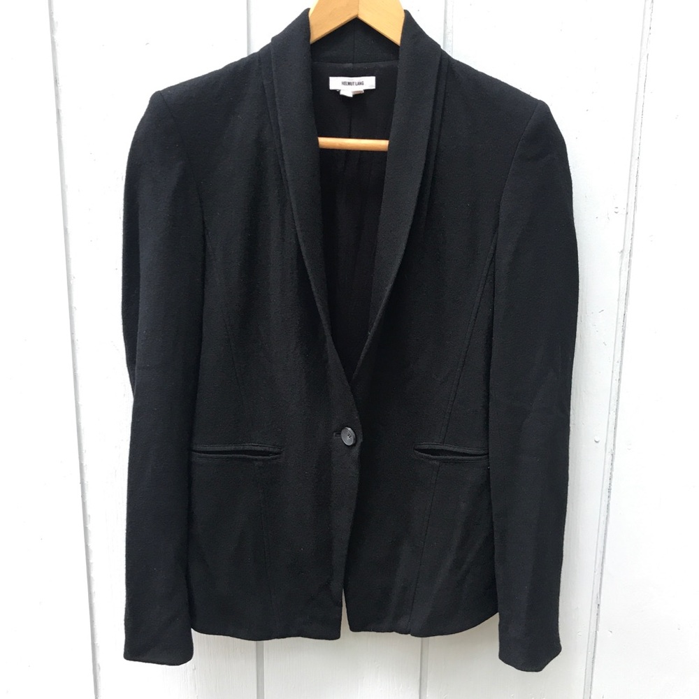 Helmut Lang 100% Wool Single-Button Shawl-Lapel B… - image 2